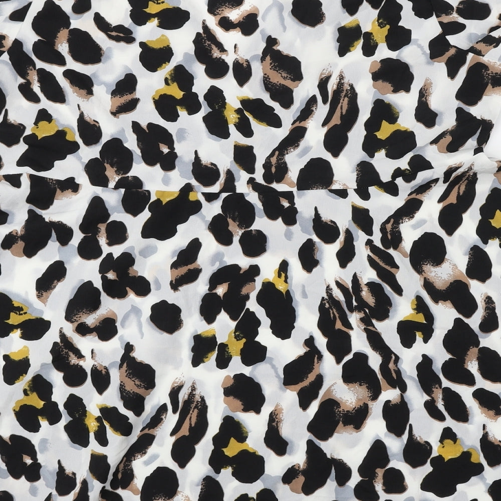 SheIn Womens Multicoloured Animal Print Polyester Basic Blouse Size XL V-Neck - Leopard Print