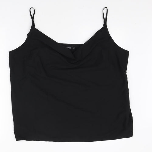 Boohoo Womens Black Polyester Basic Tank Size 20 Cowl Neck