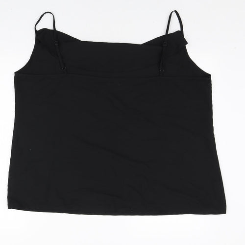 Boohoo Womens Black Polyester Basic Tank Size 20 Cowl Neck