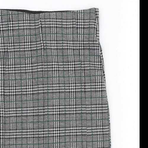 Stradivarius Womens Black Plaid Polyester Straight & Pencil Skirt Size 6