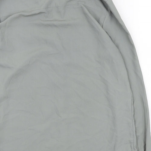 H&M Womens Green Polyester Basic Button-Up Size S Collared