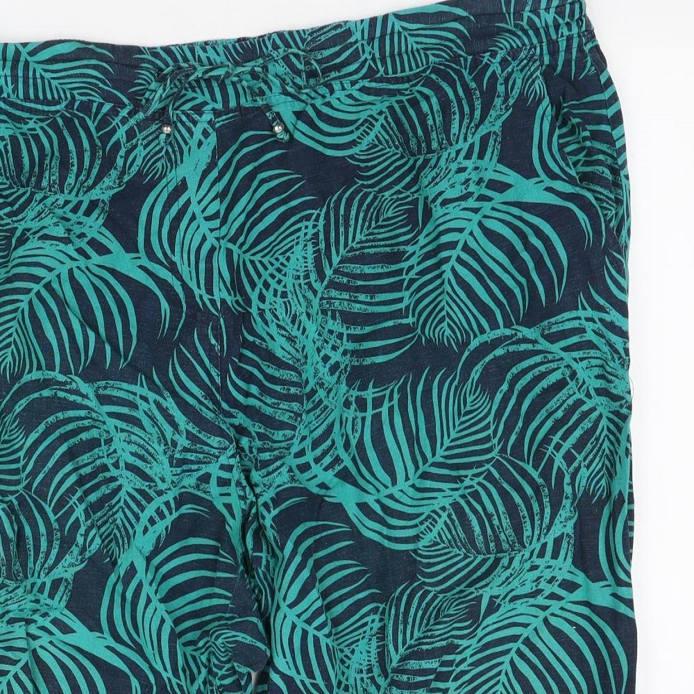 Anthology Womens Green Geometric Viscose Bermuda Shorts Size 24 L17 in Regular Tie