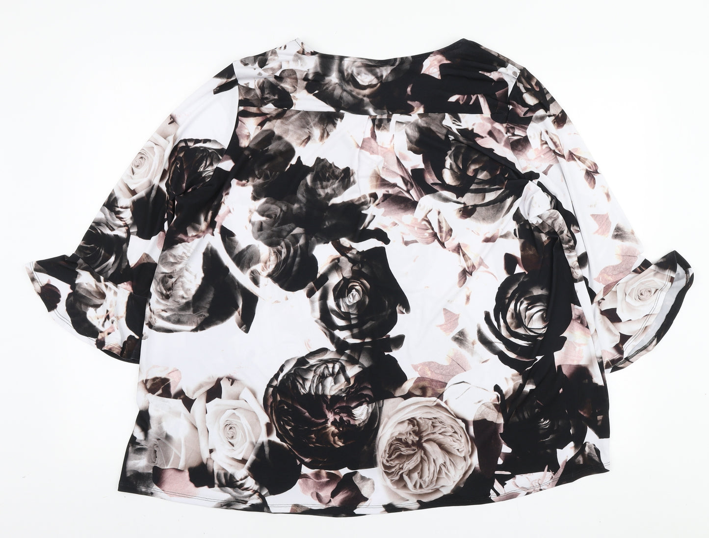 Together Womens Multicoloured Floral Polyester Basic T-Shirt Size 20 V-Neck