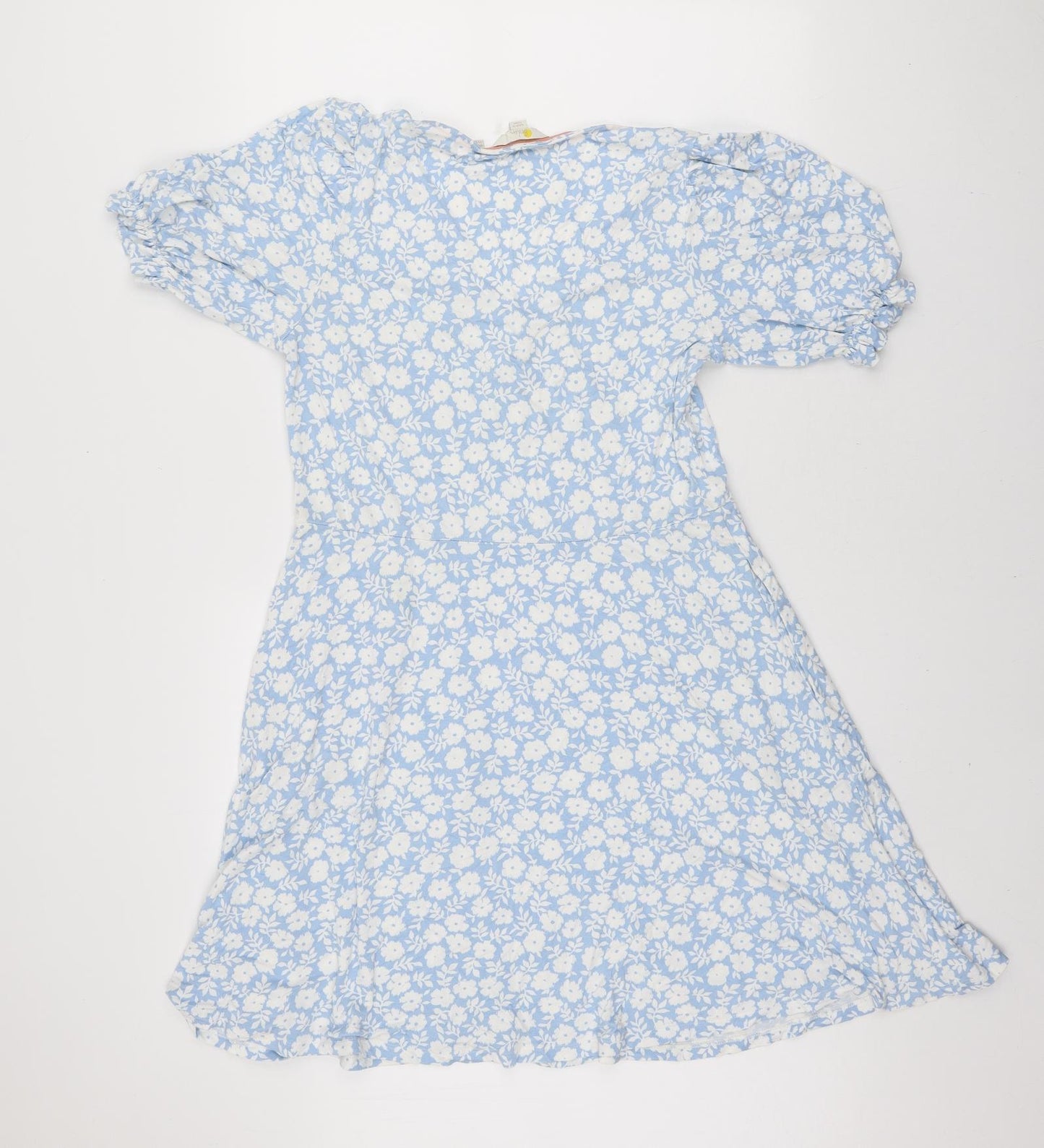 Boden Womens Blue Floral Viscose A-Line Size 14 V-Neck Pullover
