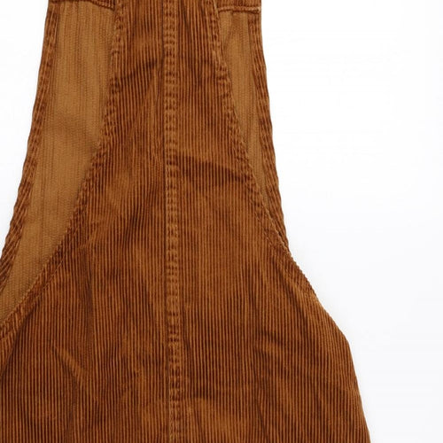 Denim & Co. Womens Brown 100% Cotton Dungaree One-Piece Size 6 Button