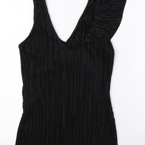 Mango Womens Black Polyester Basic Tank Size 4 Sweetheart
