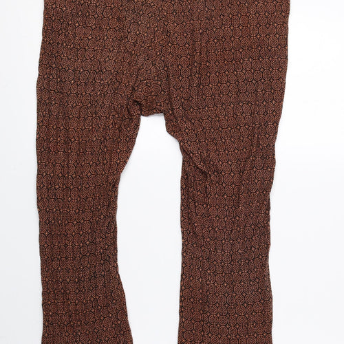H&M Womens Brown Geometric Viscose Jogger Leggings Size M L24 in