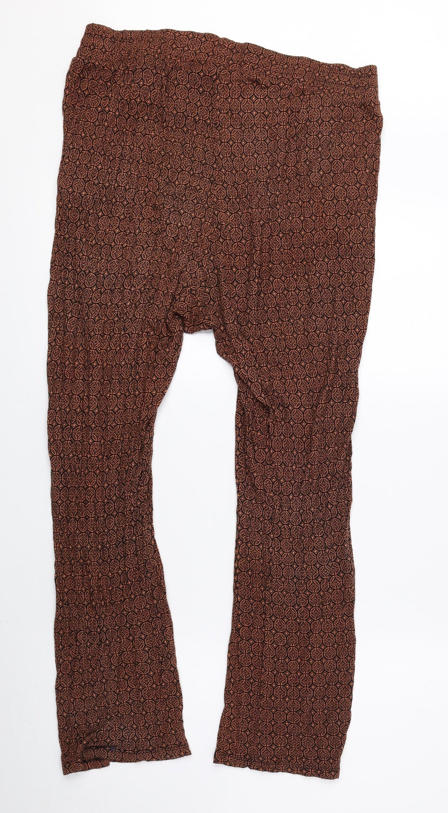 H&M Womens Brown Geometric Viscose Jogger Leggings Size M L24 in