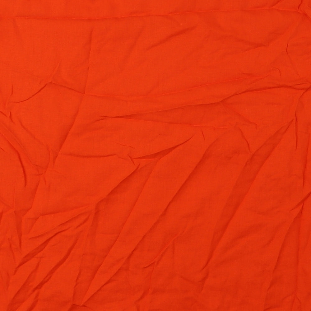 Primark Womens Orange Viscose Basic T-Shirt Size L Boat Neck