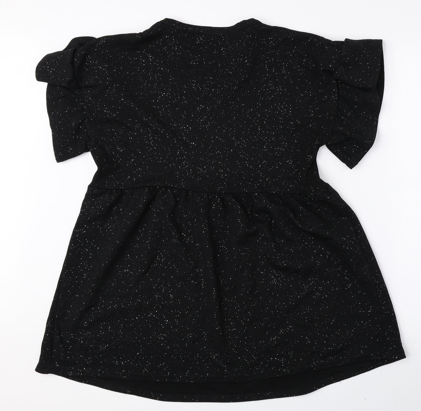 George Womens Black Polyamide Basic Blouse Size 14 Round Neck