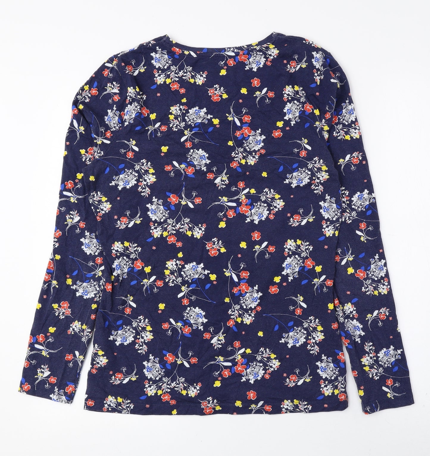 TU Womens Multicoloured Floral Cotton Basic T-Shirt Size 14 Crew Neck