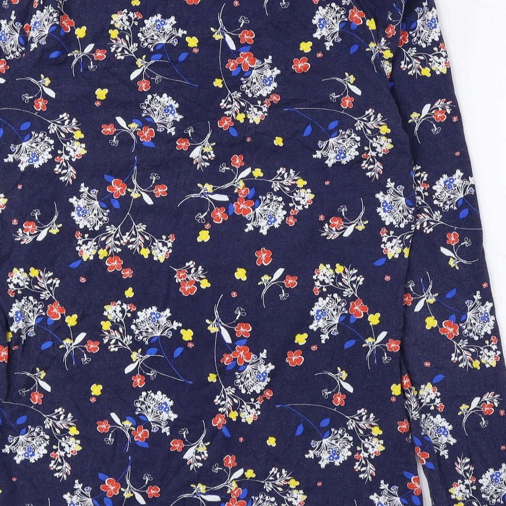TU Womens Multicoloured Floral Cotton Basic T-Shirt Size 14 Crew Neck