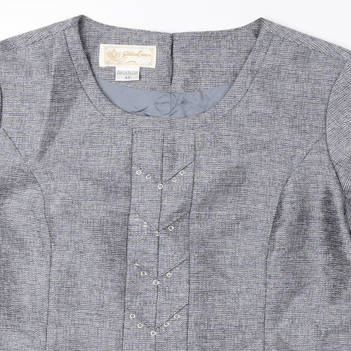 Golden Crown Womens Grey Polyester Basic T-Shirt Size 14 Scoop Neck