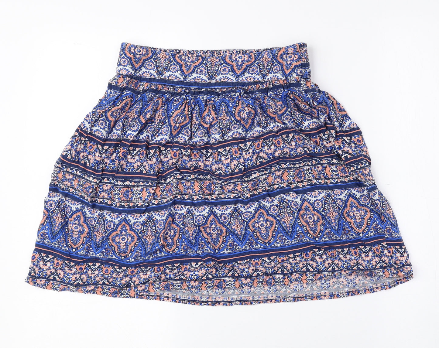 New Look Womens Multicoloured Geometric Viscose A-Line Skirt Size 8