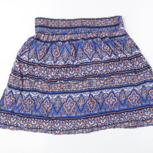 New Look Womens Multicoloured Geometric Viscose A-Line Skirt Size 8