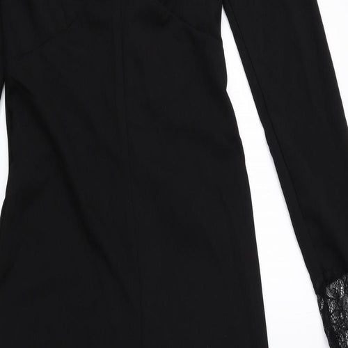 Kilibbi Womens Black 100% Polyester Jumpsuit One-Piece Size S L26 in Zip - Low Back, Lace Detail