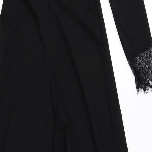 Kilibbi Womens Black 100% Polyester Jumpsuit One-Piece Size S L26 in Zip - Low Back, Lace Detail