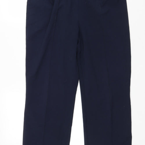 Bonmarché Womens Blue Polyester Trousers Size 14 L28 in Regular Drawstring