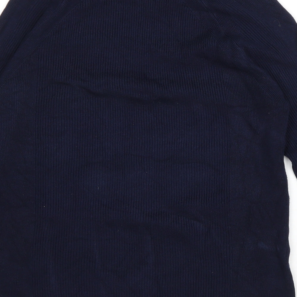 Marks and Spencer Womens Blue High Neck Viscose Pullover Jumper Size 12