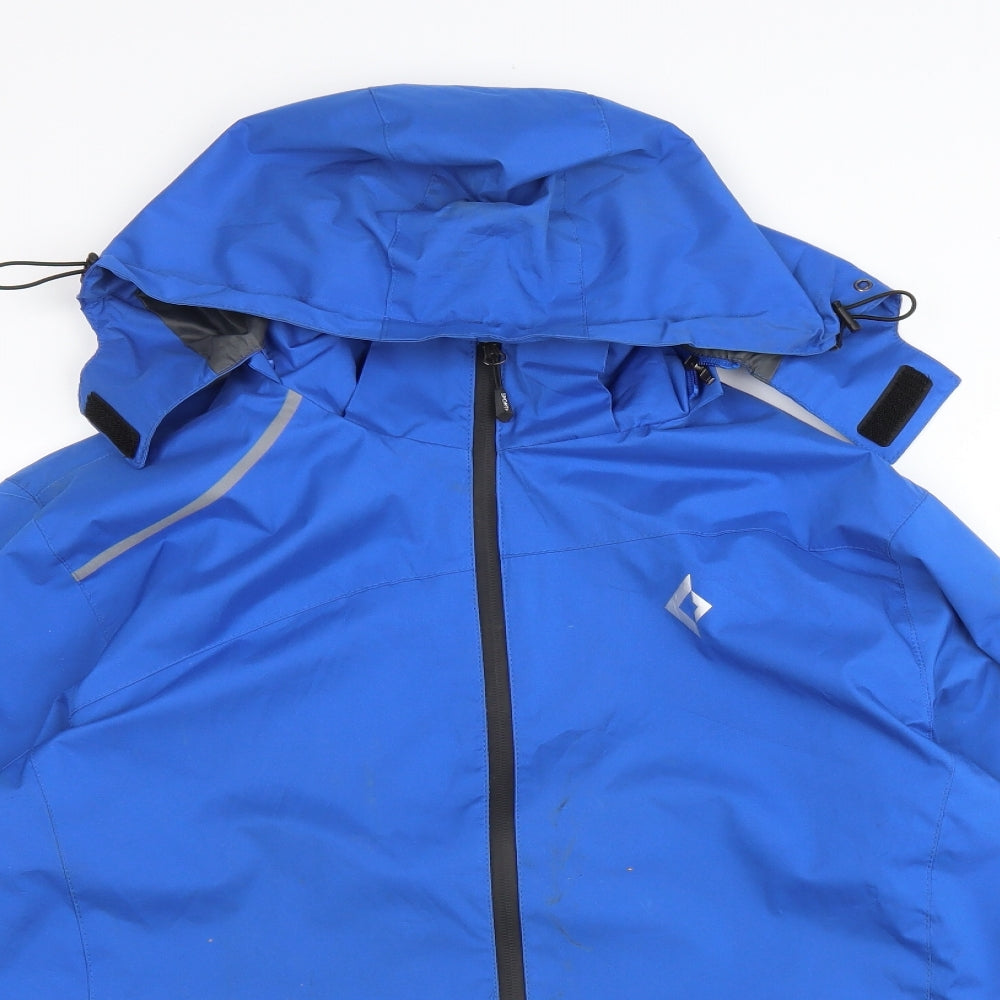 King Camp Womens Blue Rain Coat Coat Size XL Zip
