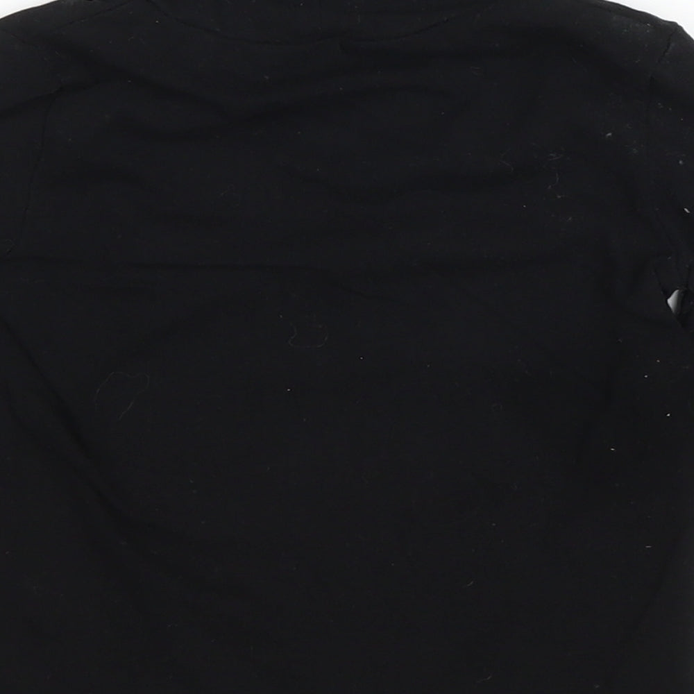 River Island Baby Black Cotton Basic T-Shirt Size 9-12 Months Roll Neck Pullover