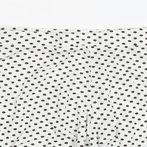 Boohoo Womens White Polka Dot Viscose Culotte Shorts Size 6 L3 in Regular Drawstring