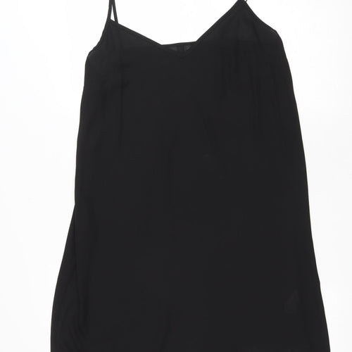 River Island Womens Black Polyester Tank Dress Size 12 V-Neck Pullover