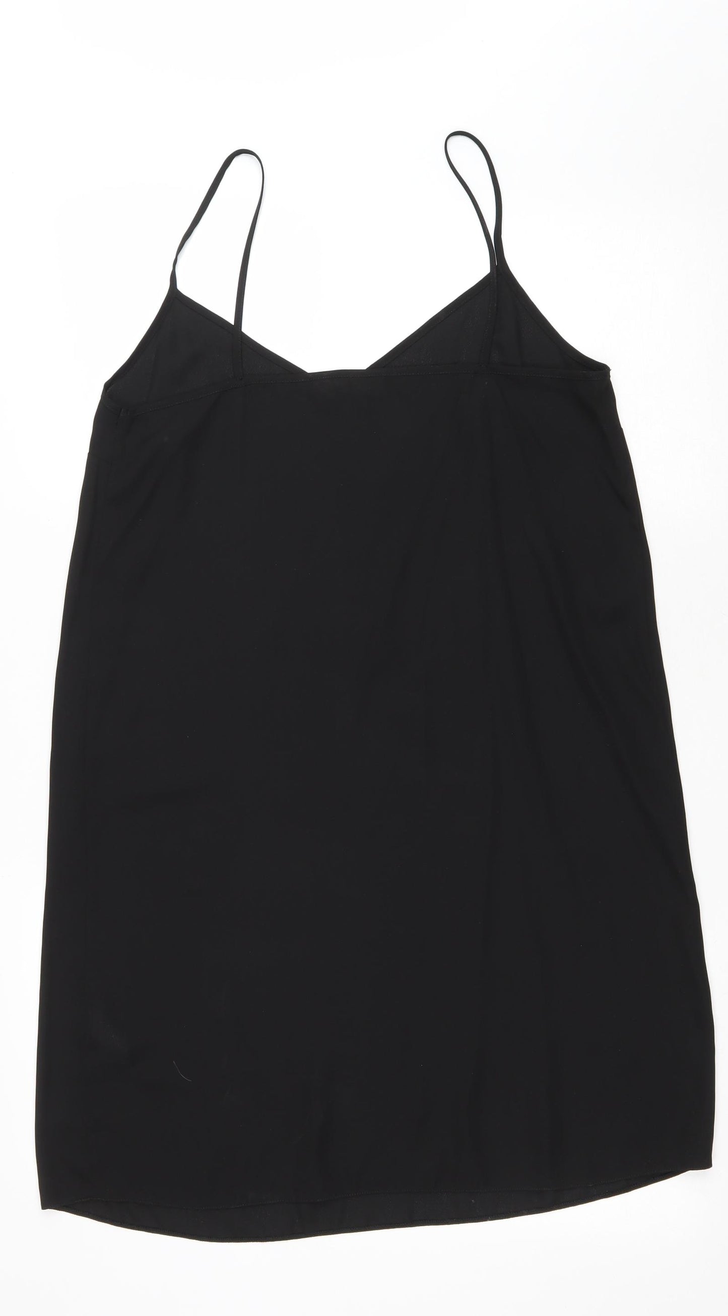 River Island Womens Black Polyester Tank Dress Size 12 V-Neck Pullover