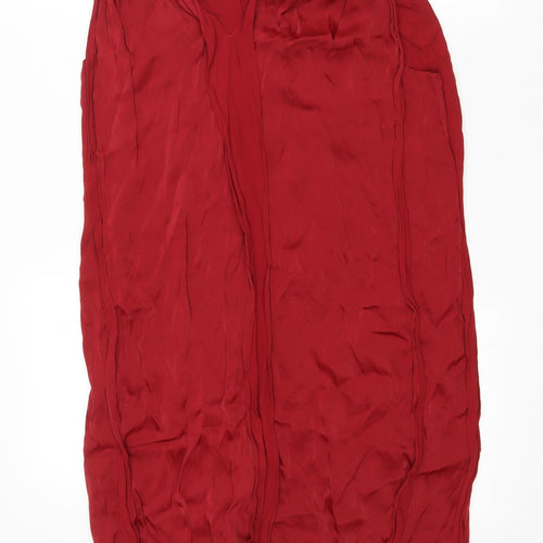 Max Studio Womens Red Viscose Tank Dress Size M V-Neck Pullover