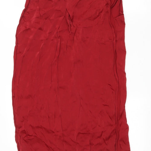 Max Studio Womens Red Viscose Tank Dress Size M V-Neck Pullover