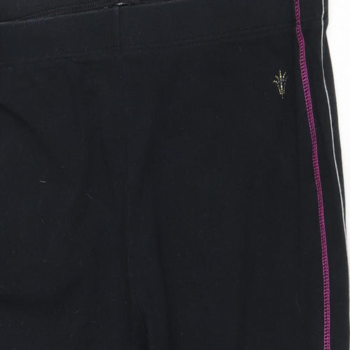 Marks and Spencer Womens Black Cotton Cut-Off Shorts Size 16 L16 in Regular Drawstring