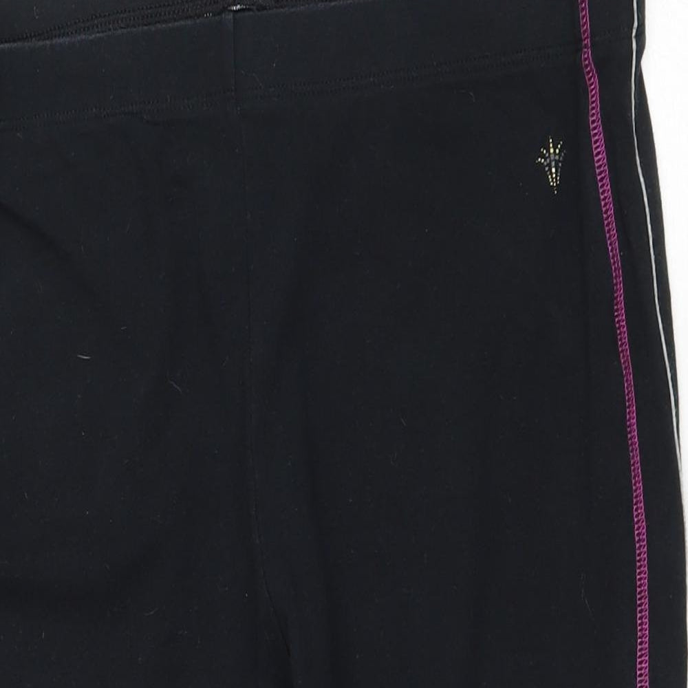 Marks and Spencer Womens Black Cotton Cut-Off Shorts Size 16 L16 in Regular Drawstring