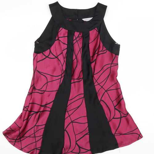 Preview Womens Purple Geometric Polyester Basic Tank Size 10 Scoop Neck