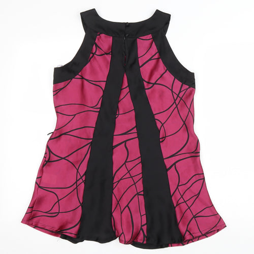 Preview Womens Purple Geometric Polyester Basic Tank Size 10 Scoop Neck