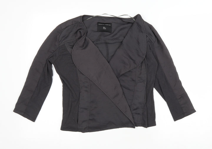 Dorothy Perkins Womens Grey Jacket Size 12 Tie