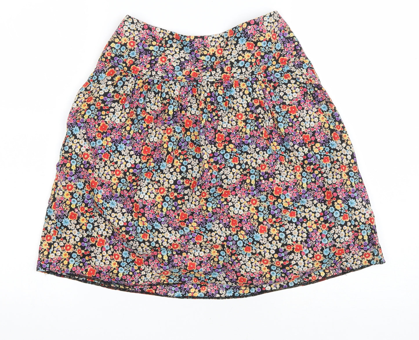 Dorothy Perkins Womens Multicoloured Floral Cotton A-Line Skirt Size 8 Drawstring