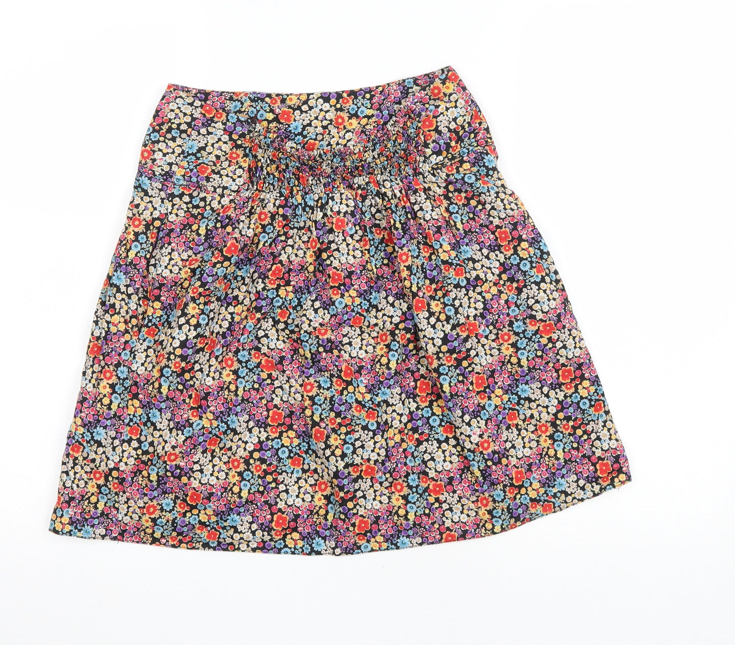 Dorothy Perkins Womens Multicoloured Floral Cotton A-Line Skirt Size 8 Drawstring