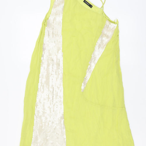 Prophecy Womens Green Polyester A-Line Size S One Shoulder Pullover