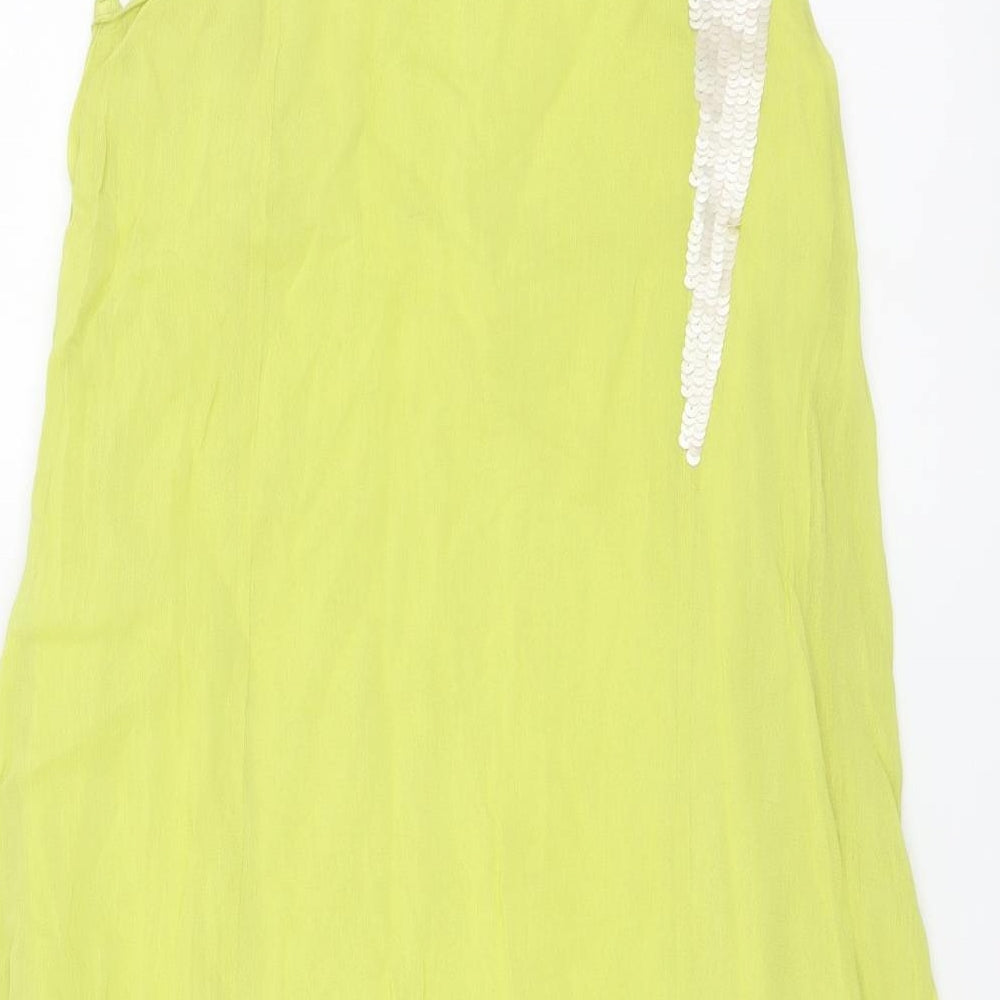 Prophecy Womens Green Polyester A-Line Size S One Shoulder Pullover