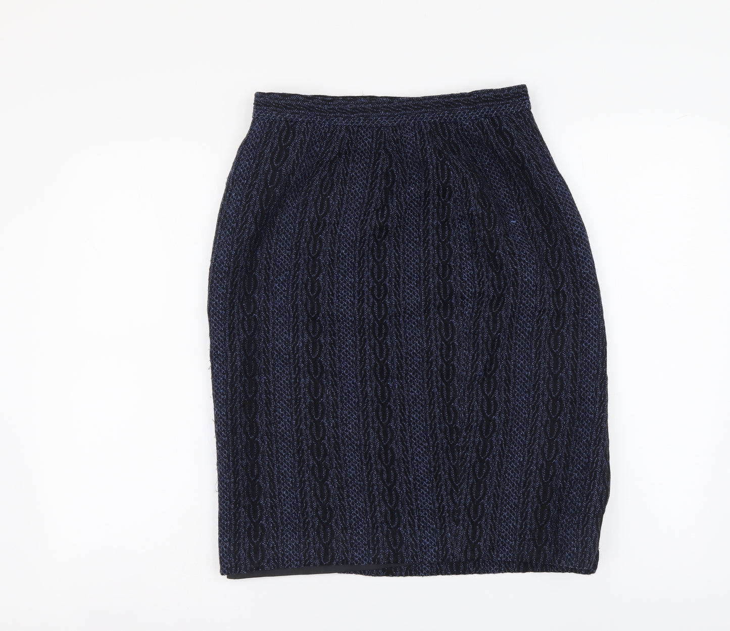 Doncaster Womens Blue Geometric Acrylic A-Line Skirt Size 6 Zip
