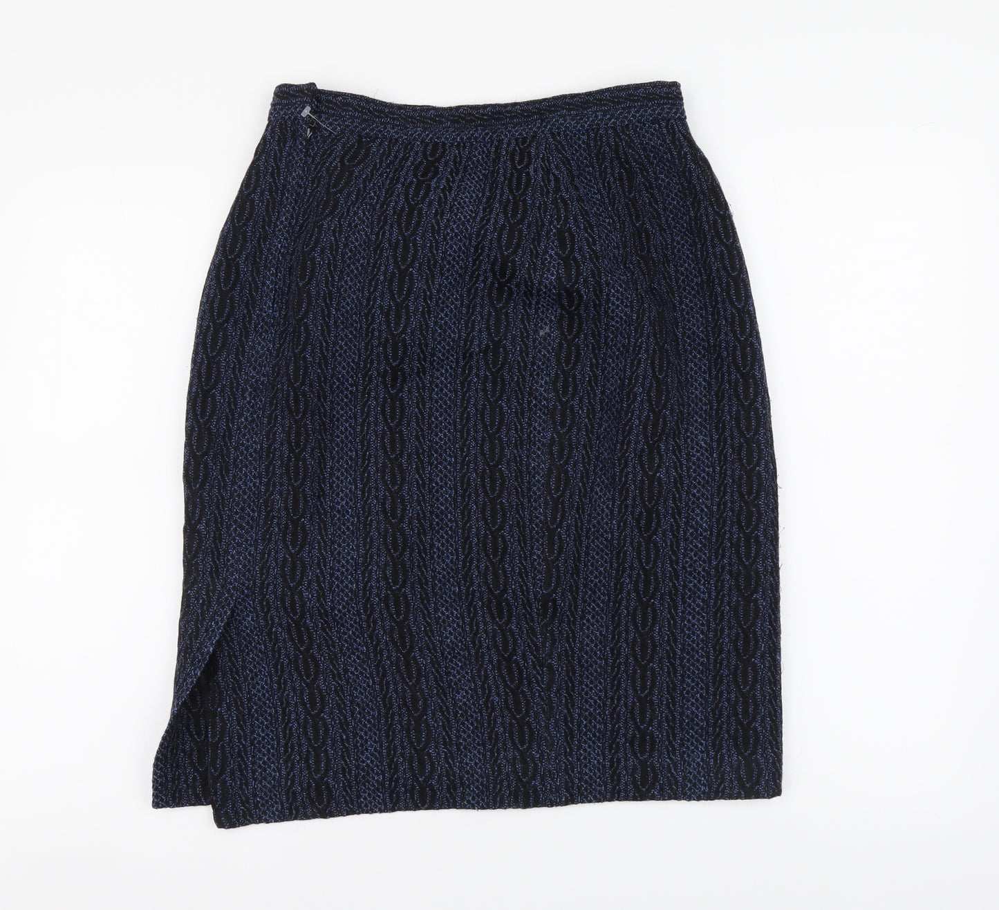 Doncaster Womens Blue Geometric Acrylic A-Line Skirt Size 6 Zip