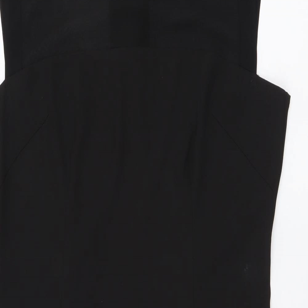 H&M Womens Black Polyester A-Line Size 10 Round Neck Zip