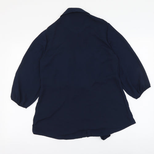 Marks and Spencer Womens Blue Polyester Basic Button-Up Size 10 Collared