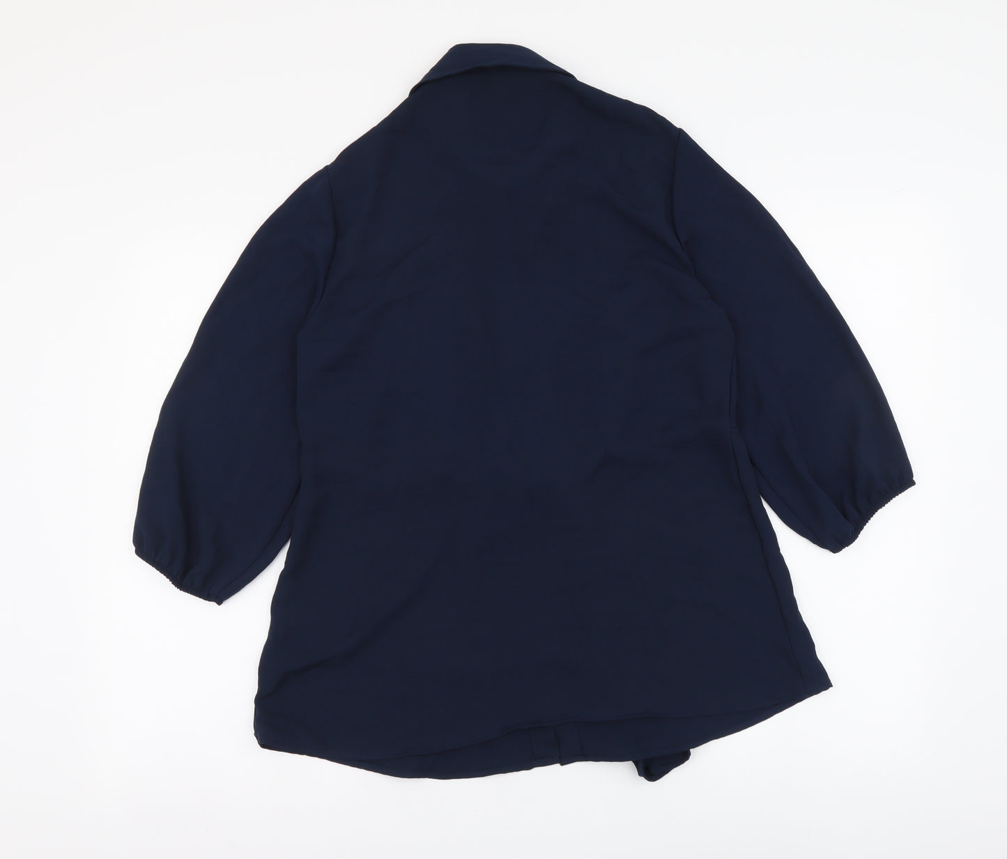 Marks and Spencer Womens Blue Polyester Basic Button-Up Size 10 Collared