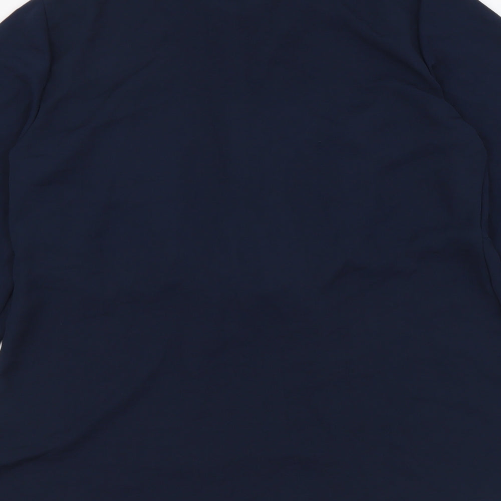 Marks and Spencer Womens Blue Polyester Basic Button-Up Size 10 Collared