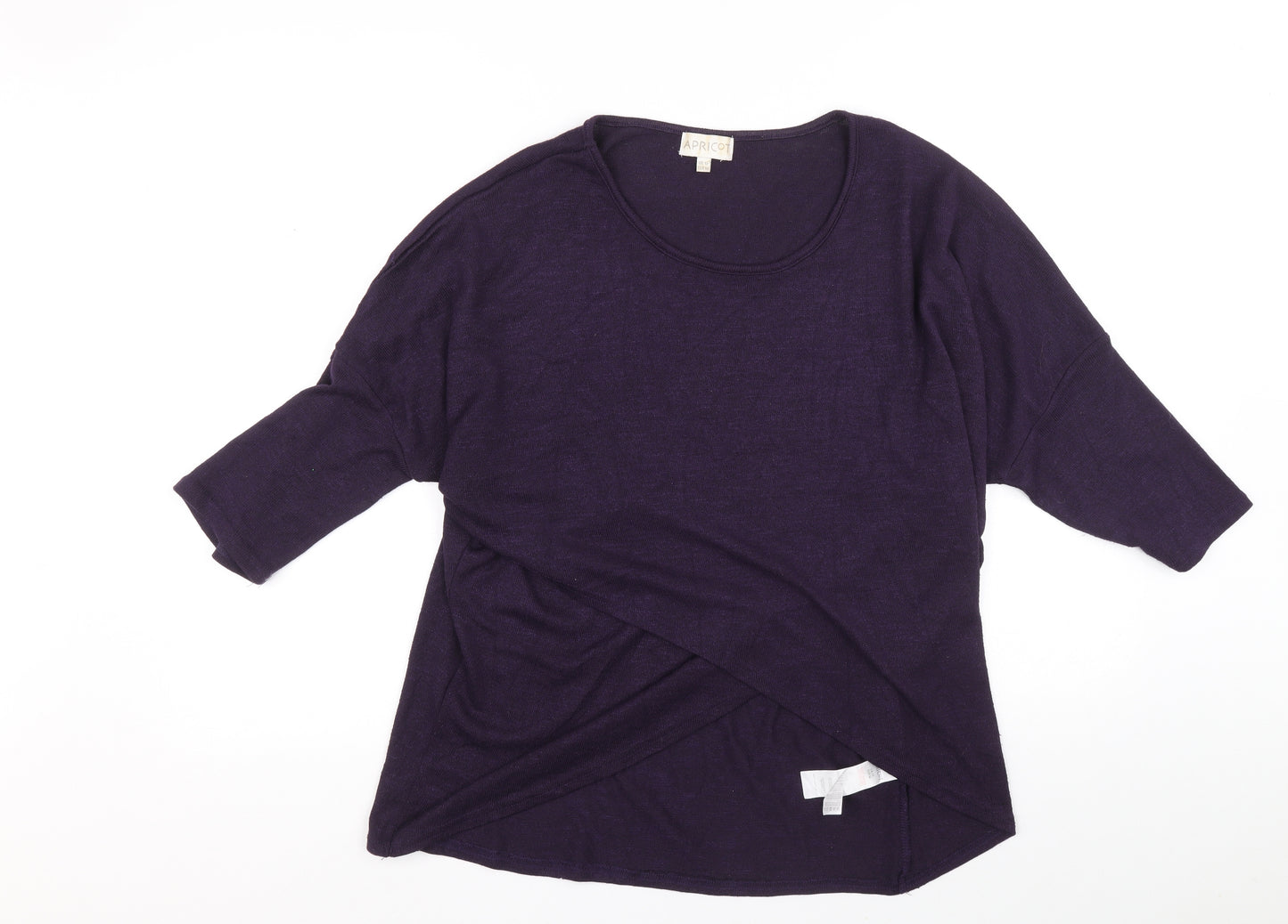 Apricot Womens Purple Boat Neck Polyester Pullover Jumper Size 12