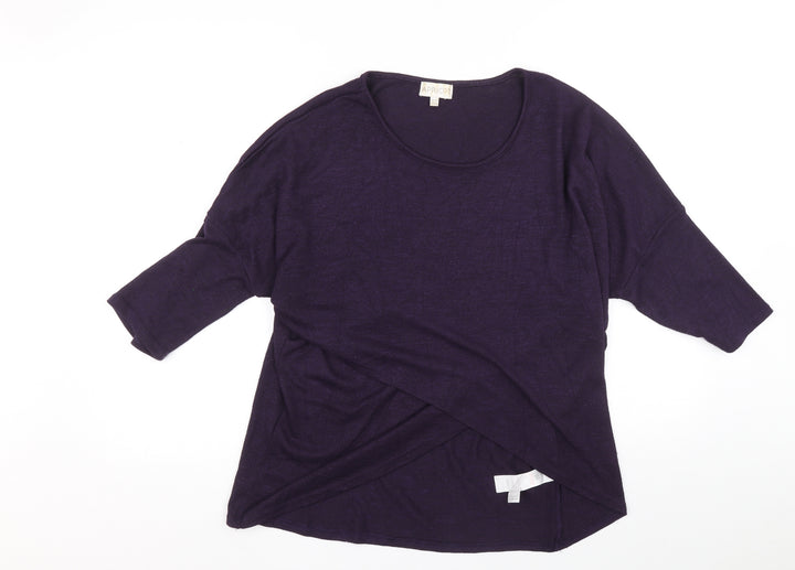 Apricot Womens Purple Boat Neck Polyester Pullover Jumper Size 12