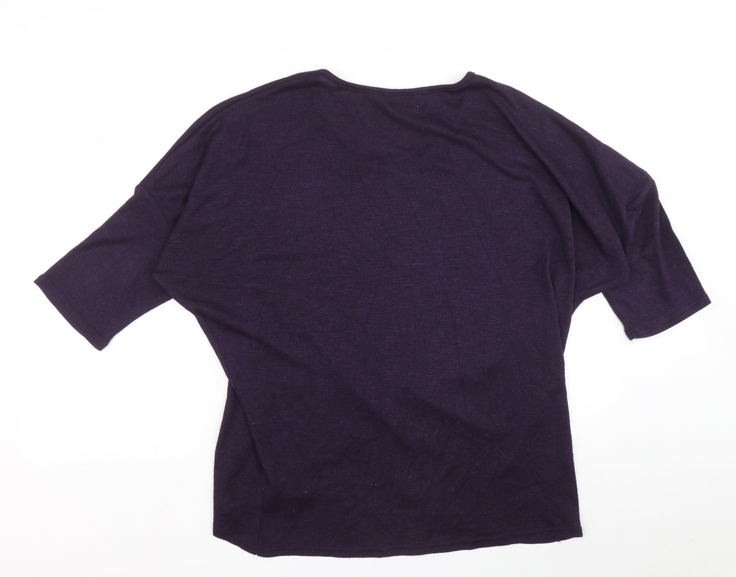 Apricot Womens Purple Boat Neck Polyester Pullover Jumper Size 12
