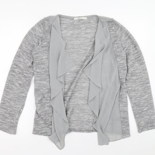George Womens Grey V-Neck Polyester Cardigan Jumper Size 14 - Mesh detail