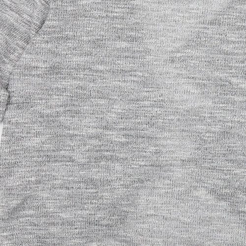 George Womens Grey V-Neck Polyester Cardigan Jumper Size 14 - Mesh detail